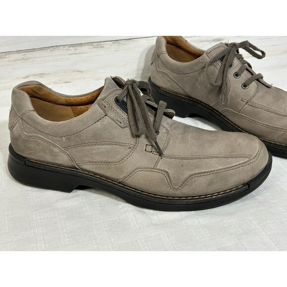 ECCO Light Shock Point Shoes Men Sz. 46 12-12.5 Gray Brown Leather Oxfords dress main image 16
